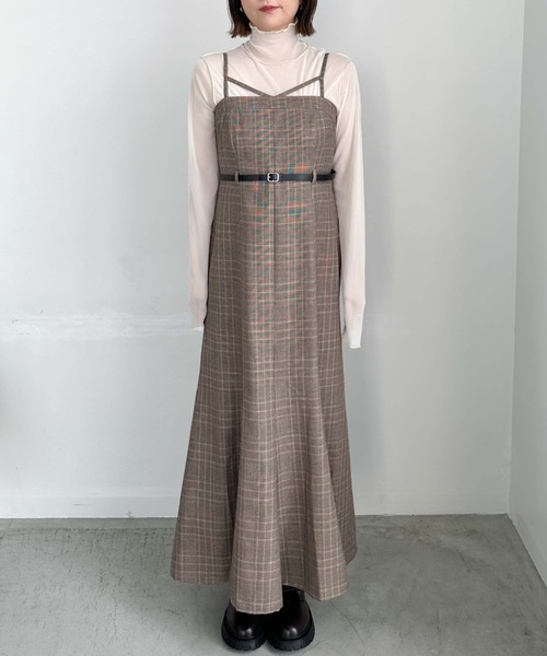 archives(アルシーヴ)の「【セットアップ対応】チェックマーメイドキャミワンピース(ワンピース・レディース・グレー/モカ・MEDIUM)」の13枚目の写真