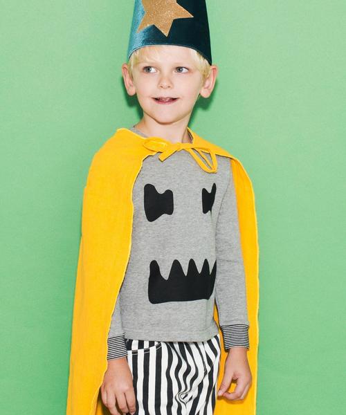 green label relaxing(グリーンレーベルリラクシング)の「【KIDS】ビックフェイスプルオーバー(Tシャツ/カットソー・キッズ・グレー/ライム・115/135/125/105/95)」の1枚目の写真