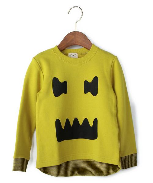 green label relaxing(グリーンレーベルリラクシング)の「【KIDS】ビックフェイスプルオーバー(Tシャツ/カットソー・キッズ・グレー/ライム・115/135/125/105/95)」の2枚目の写真