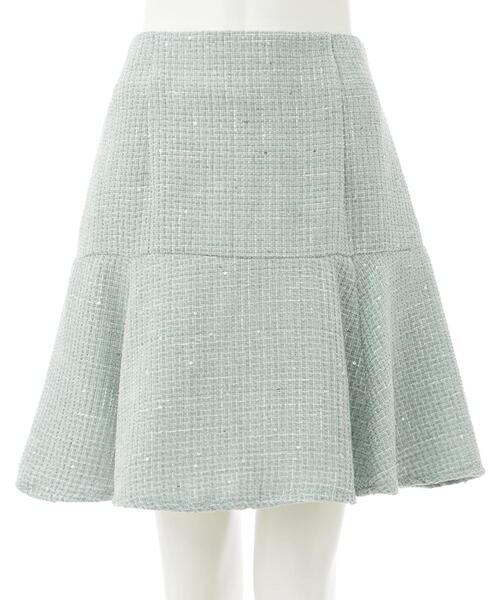 INGNI（イング）の「裾切替スパンコールツイードフレアスカート（スカート・レディース・ミント/ブラック/アイボリー・FREE）」の4枚目の写真