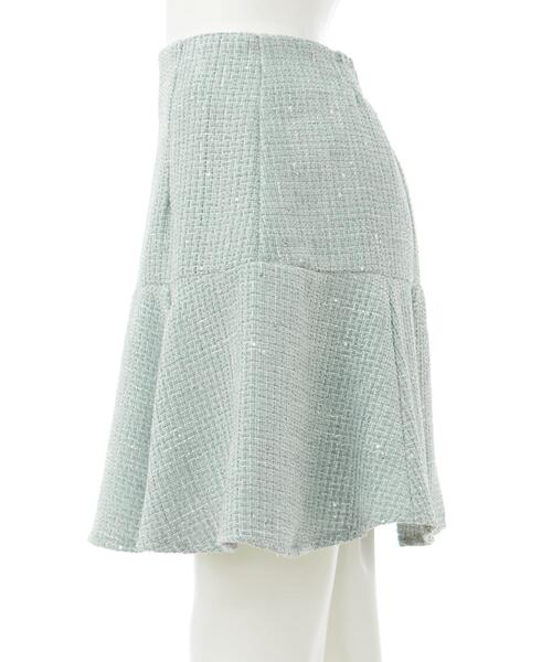 INGNI（イング）の「裾切替スパンコールツイードフレアスカート（スカート・レディース・ミント/ブラック/アイボリー・FREE）」の5枚目の写真