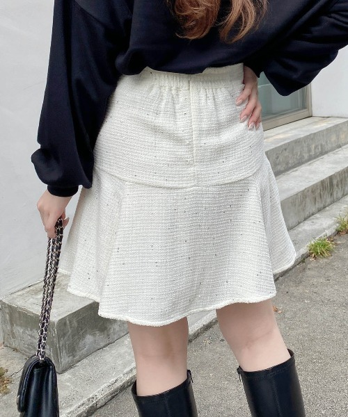 INGNI（イング）の「裾切替スパンコールツイードフレアスカート（スカート・レディース・ミント/ブラック/アイボリー・FREE）」の13枚目の写真