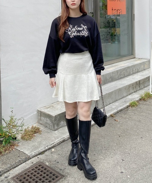 INGNI（イング）の「裾切替スパンコールツイードフレアスカート（スカート・レディース・ミント/ブラック/アイボリー・FREE）」の15枚目の写真