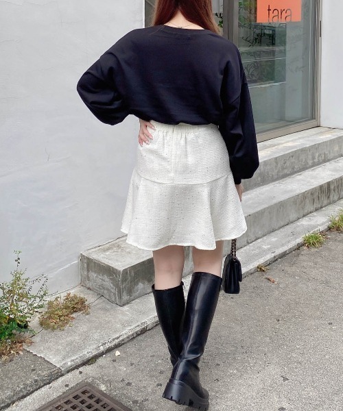 INGNI（イング）の「裾切替スパンコールツイードフレアスカート（スカート・レディース・ミント/ブラック/アイボリー・FREE）」の17枚目の写真