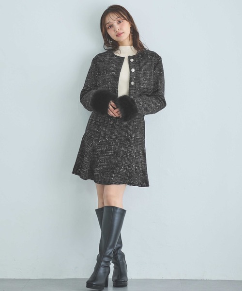 INGNI（イング）の「裾切替スパンコールツイードフレアスカート（スカート・レディース・ミント/ブラック/アイボリー・FREE）」の22枚目の写真