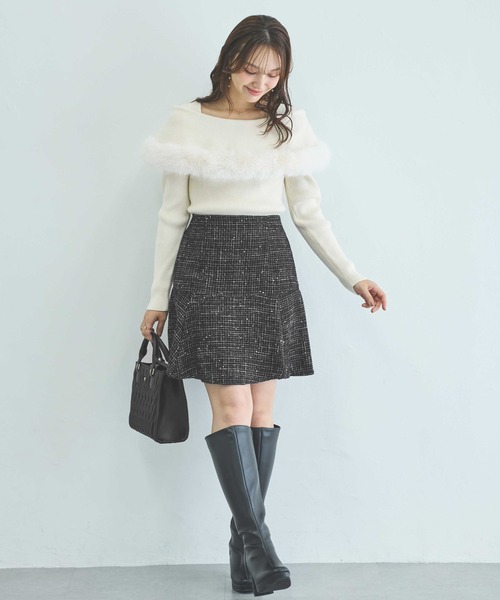 INGNI（イング）の「裾切替スパンコールツイードフレアスカート（スカート・レディース・ミント/ブラック/アイボリー・FREE）」の19枚目の写真