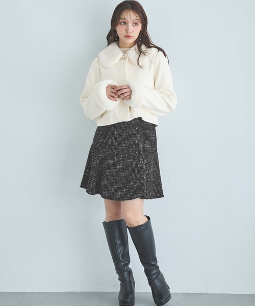 INGNI（イング）の「裾切替スパンコールツイードフレアスカート（スカート・レディース・ミント/ブラック/アイボリー・FREE）」の20枚目の写真