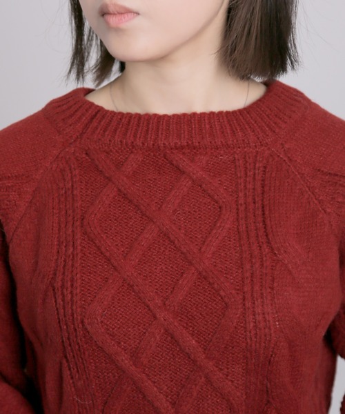 その他ブランド / FUMIE TANAKA/ニット・セーター(厚手)/2/ウール/レット/総柄/F20A-14/リバーシブル セール】Chiina/ケーブル網み オーバー ニット（ニット/セーター