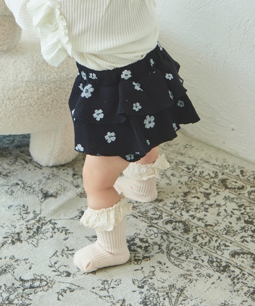 pairmanon（ペアマノン）の「【ベビー】ワッフル 2段フリル ブルマ（その他ベビーウェア・キッズ・ホワイト系その他/ブラウン/テラコッタ/ブラック系その他/ブルー・70/80）」の2枚目の写真