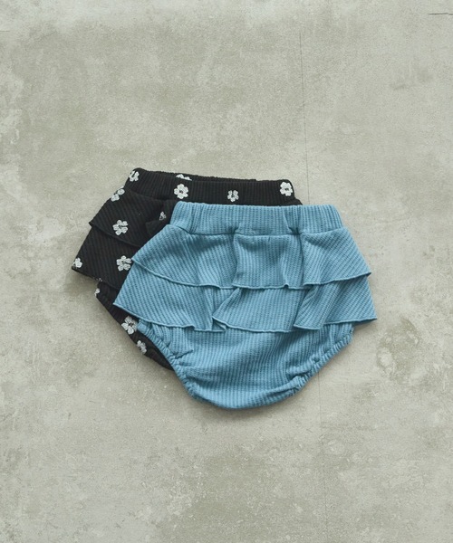 pairmanon（ペアマノン）の「【ベビー】ワッフル 2段フリル ブルマ（その他ベビーウェア・キッズ・ホワイト系その他/ブラウン/テラコッタ/ブラック系その他/ブルー・70/80）」の5枚目の写真