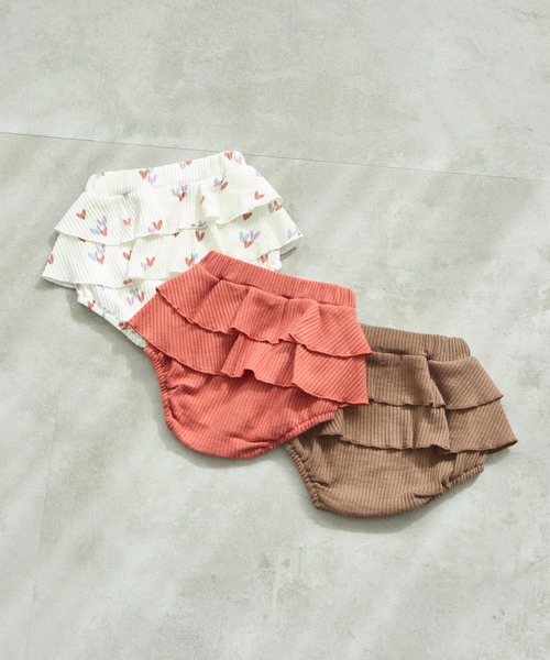 pairmanon（ペアマノン）の「【ベビー】ワッフル 2段フリル ブルマ（その他ベビーウェア・キッズ・ホワイト系その他/ブラウン/テラコッタ/ブラック系その他/ブルー・70/80）」の4枚目の写真