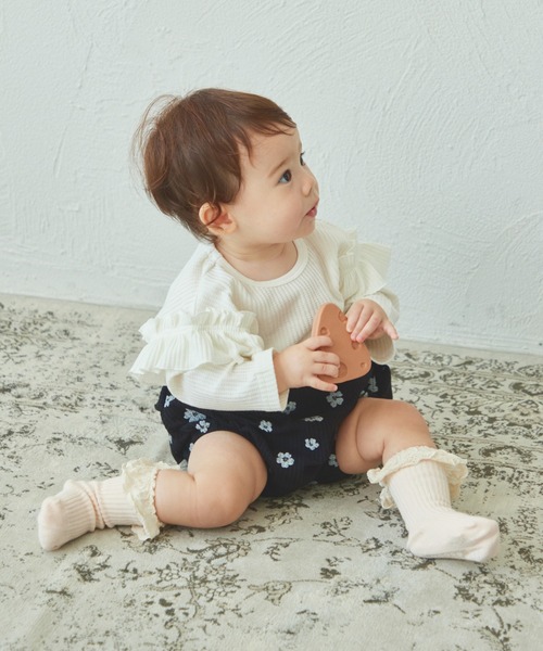 pairmanon（ペアマノン）の「【ベビー】ワッフル 2段フリル ブルマ（その他ベビーウェア・キッズ・ホワイト系その他/ブラウン/テラコッタ/ブラック系その他/ブルー・70/80）」の9枚目の写真