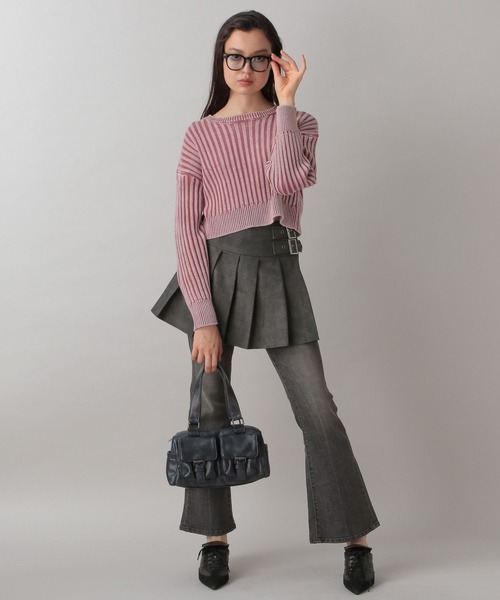 FOREVER 21(フォーエバー トゥエンティーワン)の「【2024FW】ヴィンテージライクニットプルオーバー(ニット/セーター・レディース・グレー/ピンク/ネイビー・FREE)」の5枚目の写真