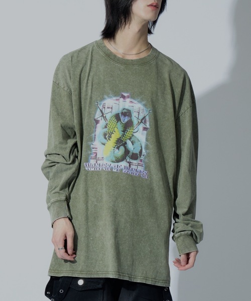 WONDER OF WANDER(ワンダーオブワンダー)の「Graphic L/S TEE A(Tシャツ/カットソー・メンズ・グリーン/ブラック・XL/L/M)」の11枚目の写真