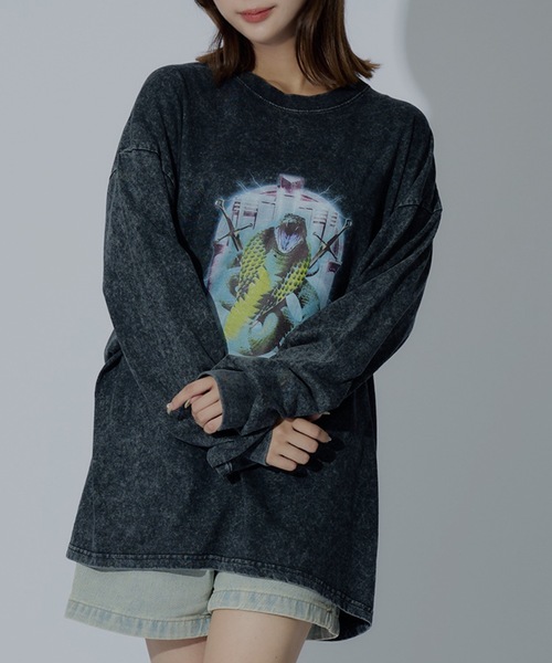 WONDER OF WANDER(ワンダーオブワンダー)の「Graphic L/S TEE A(Tシャツ/カットソー・メンズ・グリーン/ブラック・XL/L/M)」の7枚目の写真