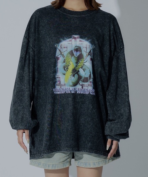 WONDER OF WANDER(ワンダーオブワンダー)の「Graphic L/S TEE A(Tシャツ/カットソー・メンズ・グリーン/ブラック・XL/L/M)」の6枚目の写真