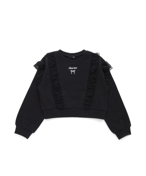 JENNI love(ジェニィラブ)の「【あったか】裏起毛チュールフリルトレーナー(スウェット・キッズ・ブラック/ミント/ラベンダー・130cm/140cm/150cm/160cm)」の11枚目の写真