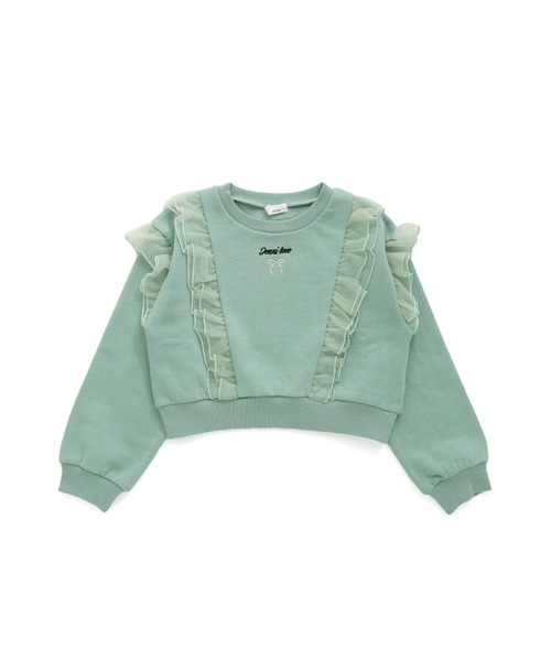 JENNI love(ジェニィラブ)の「【あったか】裏起毛チュールフリルトレーナー(スウェット・キッズ・ブラック/ミント/ラベンダー・130cm/140cm/150cm/160cm)」の15枚目の写真