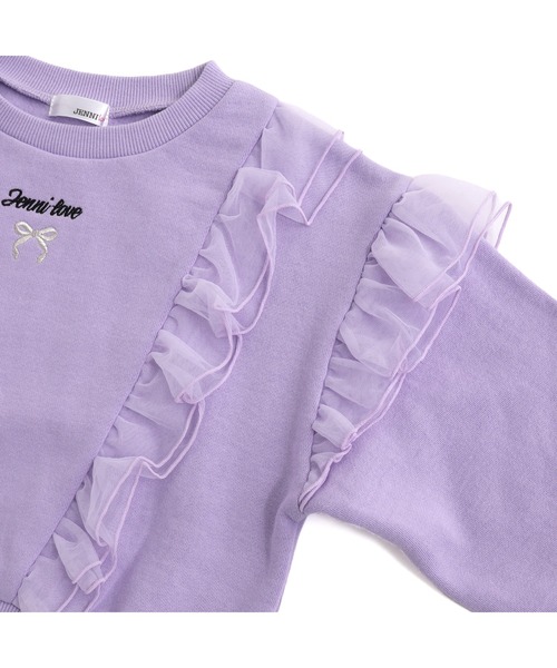 JENNI love(ジェニィラブ)の「【あったか】裏起毛チュールフリルトレーナー(スウェット・キッズ・ブラック/ミント/ラベンダー・130cm/140cm/150cm/160cm)」の19枚目の写真