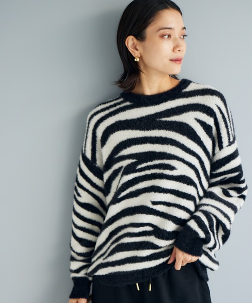 BARNYARDSTORM（バンヤードストーム）の「BARNYARDSTORM / フェザーヤーンニットプルオーバー【WEB限定カラー】（ニット/セーター・レディース・モカ/レオパード/ピンク/ゼブラ/ブラック・FREE）」の6枚目の写真