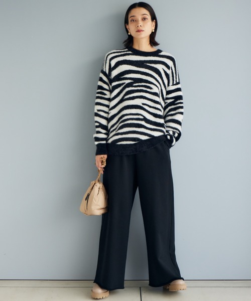 BARNYARDSTORM（バンヤードストーム）の「BARNYARDSTORM / フェザーヤーンニットプルオーバー【WEB限定カラー】（ニット/セーター・レディース・モカ/レオパード/ピンク/ゼブラ/ブラック・FREE）」の8枚目の写真