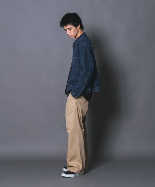 (古着)00s ワイドチノスラックス パンツ cityboy ストレート 古着)00s ワイドチノスラックス パンツ cityboy ストレート