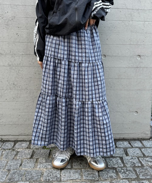 SOLLON.（ソルロン）の「チェック柄ティアードスカート（スカート