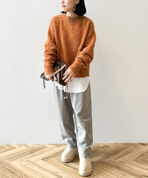 Green Parks(グリーンパークス)の「ブークレニットプルオーバー(ニット/セーター・レディース・ネイビー/オレンジ/ピンク・FREE)」の8枚目の写真