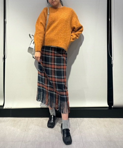 Green Parks(グリーンパークス)の「ブークレニットプルオーバー(ニット/セーター・レディース・ネイビー/オレンジ/ピンク・FREE)」の9枚目の写真