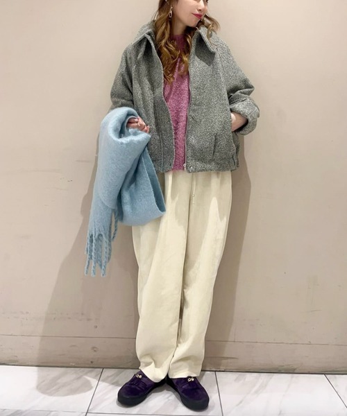 Green Parks(グリーンパークス)の「ブークレニットプルオーバー(ニット/セーター・レディース・ネイビー/オレンジ/ピンク・FREE)」の14枚目の写真