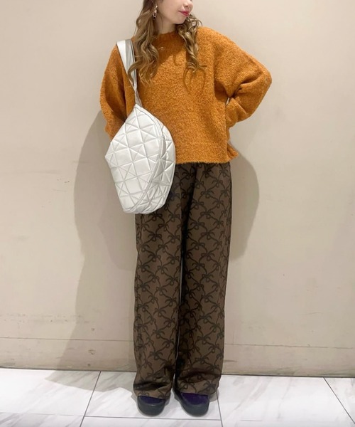 Green Parks(グリーンパークス)の「ブークレニットプルオーバー(ニット/セーター・レディース・ネイビー/オレンジ/ピンク・FREE)」の11枚目の写真