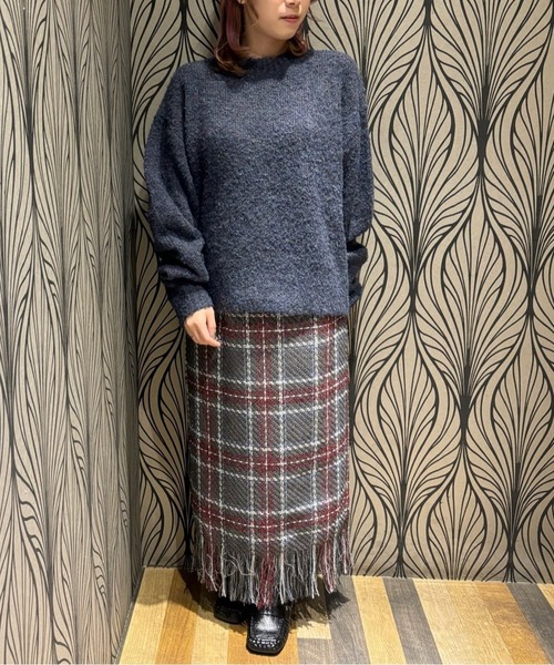 Green Parks(グリーンパークス)の「ブークレニットプルオーバー(ニット/セーター・レディース・ネイビー/オレンジ/ピンク・FREE)」の18枚目の写真