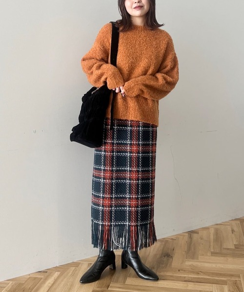 Green Parks(グリーンパークス)の「ブークレニットプルオーバー(ニット/セーター・レディース・ネイビー/オレンジ/ピンク・FREE)」の20枚目の写真