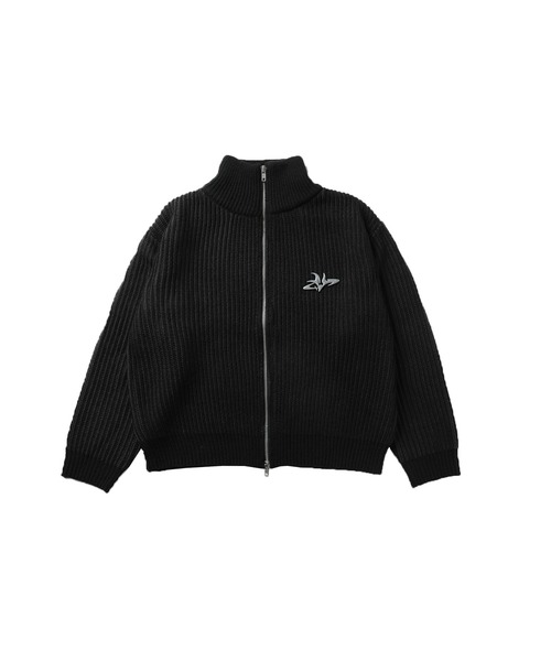 MSG(エムエスジー)の「メタルプレートヴィンテージライクダブルジップアップニット(ニット/セーター・メンズ・ブラック系/グレー系/ブラウン系・S/M/L/XL)」の4枚目の写真