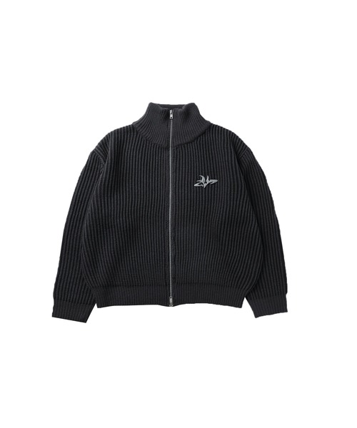 MSG(エムエスジー)の「メタルプレートヴィンテージライクダブルジップアップニット(ニット/セーター・メンズ・ブラック系/グレー系/ブラウン系・S/M/L/XL)」の5枚目の写真