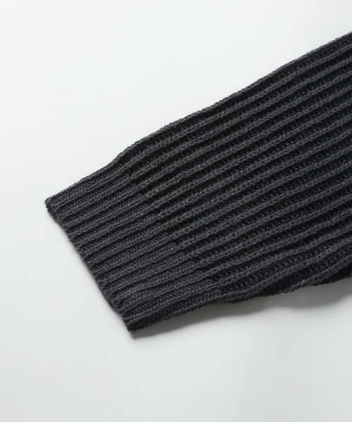 MSG(エムエスジー)の「メタルプレートヴィンテージライクダブルジップアップニット(ニット/セーター・メンズ・ブラック系/グレー系/ブラウン系・S/M/L/XL)」の13枚目の写真