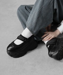 LOVEHUNTER 厚底 バックルベルト メッシュスニーカー