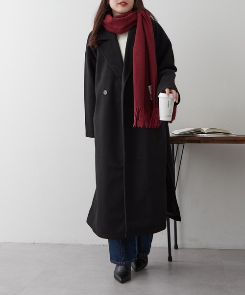 Remind me and forever（リマインドミーアンドフォーエバー）の「サイドスリットテーラードコート（チェスターコート・レディース・ブラウン/ブラック/アイボリー/ブルー/グレイッシュベージュ・FREE）」の22枚目の写真