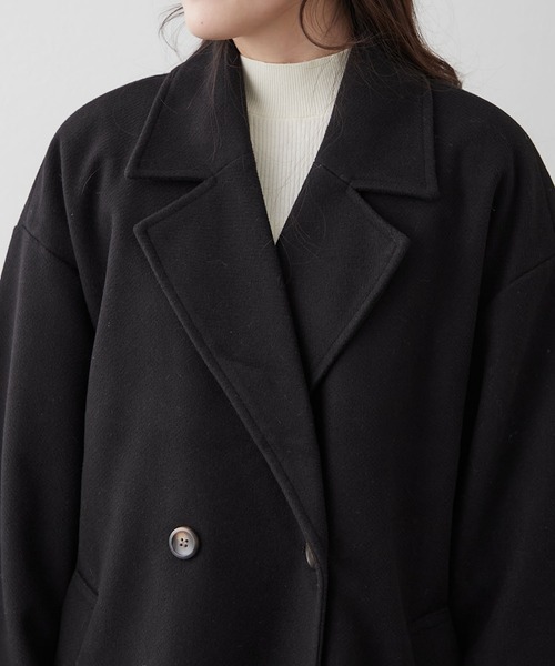 Remind me and forever（リマインドミーアンドフォーエバー）の「サイドスリットテーラードコート（チェスターコート・レディース・ブラウン/ブラック/アイボリー/ブルー/グレイッシュベージュ・FREE）」の17枚目の写真