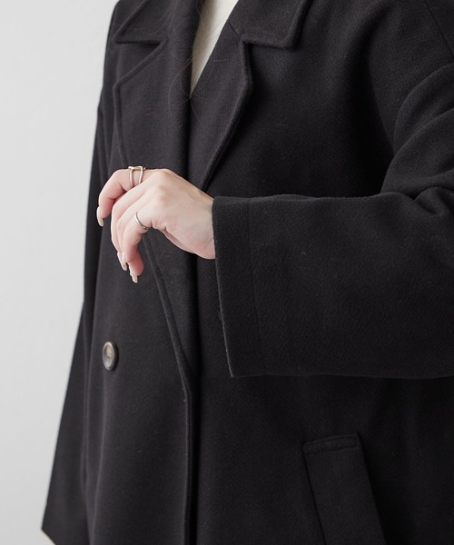 Remind me and forever（リマインドミーアンドフォーエバー）の「サイドスリットテーラードコート（チェスターコート・レディース・ブラウン/ブラック/アイボリー/ブルー/グレイッシュベージュ・FREE）」の16枚目の写真