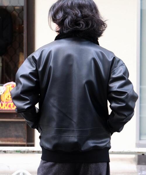 Alpha Industries(アルファインダストリーズ)の「ALPHA(アルファ)【メンズ】【WEB限定】G1フェイクレザージャケット(ミリタリージャケット・メンズ・ブラック・M/L/XL)」の15枚目の写真