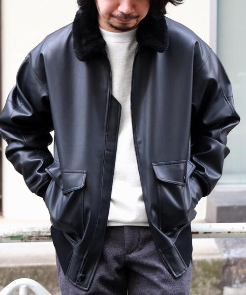 Alpha Industries(アルファインダストリーズ)の「ALPHA(アルファ)【メンズ】【WEB限定】G1フェイクレザージャケット(ミリタリージャケット・メンズ・ブラック・M/L/XL)」の16枚目の写真