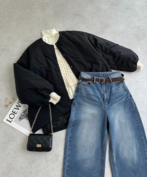 andme(アンドミー)の「ワイドデニムカーブパンツ(デニムパンツ・レディース・ブラック/ライトブルー/ブルー・L/M)」の6枚目の写真