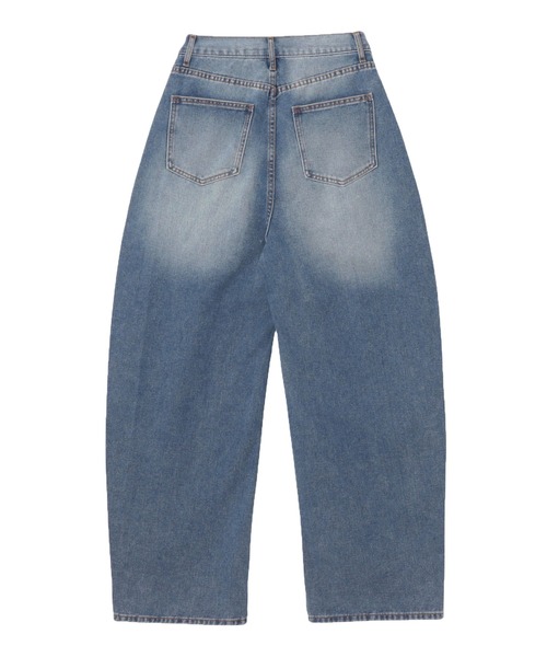 セール】ワイドデニムカーブパンツ（デニムパンツ）｜andme