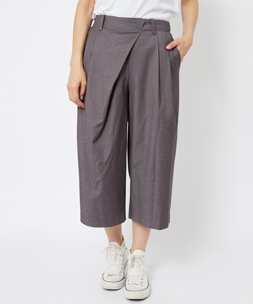 MILKFED.（ミルクフェド）の「T/R WRAP PANTS（ラップパンツ/パンツ）（その他パンツ・レディース・アッシュグレー/ネイビー・ONE SIZE）」の2枚目の写真