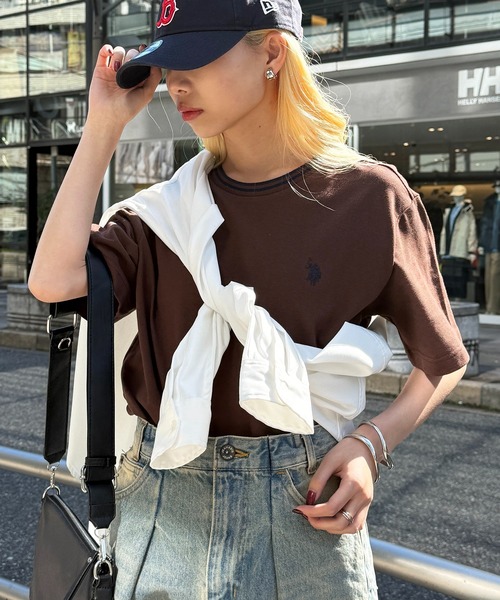 U.S. POLO ASSN.(ユーエスポロアッスン)の「【U.S. POLO ASSN.】限定商品 ユニセックス展開 POLO ティップラインカノコポロTシャツ ポロシャツ素材(Tシャツ/カットソー・レディース・ブラック/ホワイト/イエロー/ダークグリーン/ダークブラウン/ネイビー/レッド/ホワイト系その他3/ブラック系その他2/ブラック系その他3/ネイビー系3/ブルー系その他3・S/M/L/XL)」の6枚目の写真