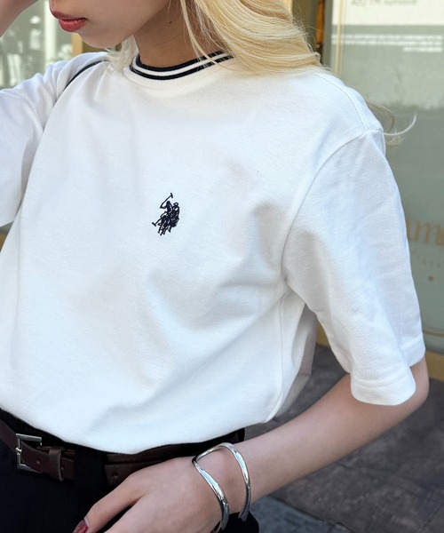U.S. POLO ASSN.(ユーエスポロアッスン)の「【U.S. POLO ASSN.】限定商品 ユニセックス展開 POLO ティップラインカノコポロTシャツ ポロシャツ素材(Tシャツ/カットソー・レディース・ブラック/ホワイト/イエロー/ダークグリーン/ダークブラウン/ネイビー/レッド/ホワイト系その他3/ブラック系その他2/ブラック系その他3/ネイビー系3/ブルー系その他3・S/M/L/XL)」の2枚目の写真
