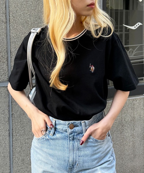 U.S. POLO ASSN.(ユーエスポロアッスン)の「【U.S. POLO ASSN.】限定商品 ユニセックス展開 POLO ティップラインカノコポロTシャツ ポロシャツ素材(Tシャツ/カットソー・レディース・ブラック/ホワイト/イエロー/ダークグリーン/ダークブラウン/ネイビー/レッド/ホワイト系その他3/ブラック系その他2/ブラック系その他3/ネイビー系3/ブルー系その他3・S/M/L/XL)」の5枚目の写真