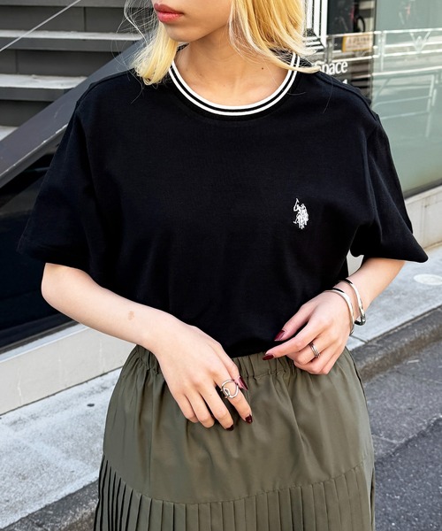 U.S. POLO ASSN.(ユーエスポロアッスン)の「【U.S. POLO ASSN.】限定商品 ユニセックス展開 POLO ティップラインカノコポロTシャツ ポロシャツ素材(Tシャツ/カットソー・レディース・ブラック/ホワイト/イエロー/ダークグリーン/ダークブラウン/ネイビー/レッド/ホワイト系その他3/ブラック系その他2/ブラック系その他3/ネイビー系3/ブルー系その他3・S/M/L/XL)」の1枚目の写真