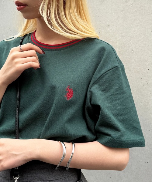 U.S. POLO ASSN.(ユーエスポロアッスン)の「【U.S. POLO ASSN.】限定商品 ユニセックス展開 POLO ティップラインカノコポロTシャツ ポロシャツ素材(Tシャツ/カットソー・レディース・ブラック/ホワイト/イエロー/ダークグリーン/ダークブラウン/ネイビー/レッド/ホワイト系その他3/ブラック系その他2/ブラック系その他3/ネイビー系3/ブルー系その他3・S/M/L/XL)」の7枚目の写真